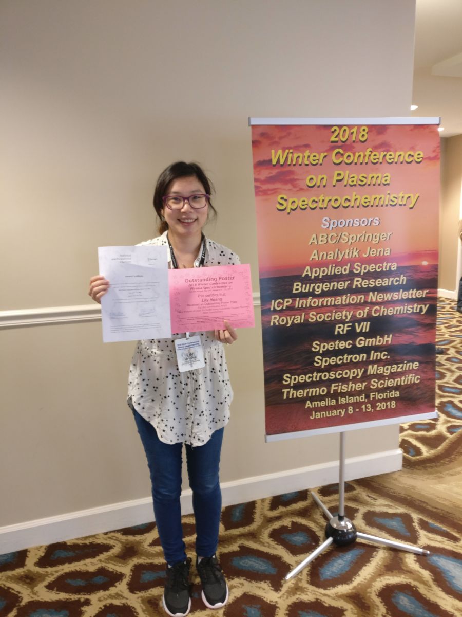 Photo: Lily at the 2018 Winter Conference on Plasma Spectrochemistry