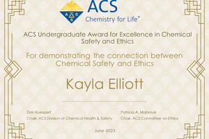 Photo: Award provided by ACS