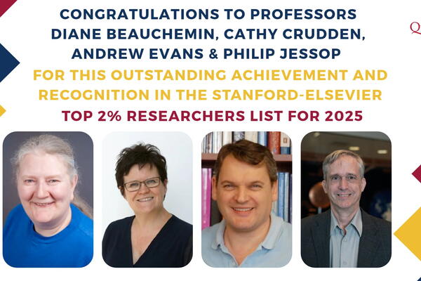 Photo: Professors Beauchemin, Crudden, Evans and Jessop Named to Stanford-Elsevier Top 2% Researchers List for 2025