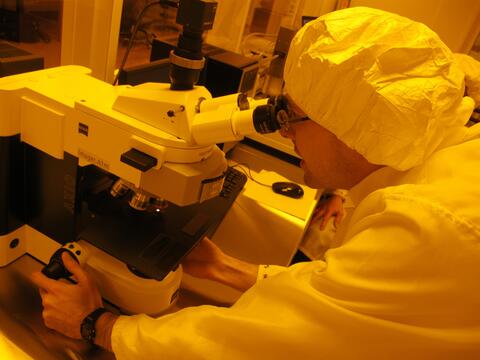 Graham on microscope