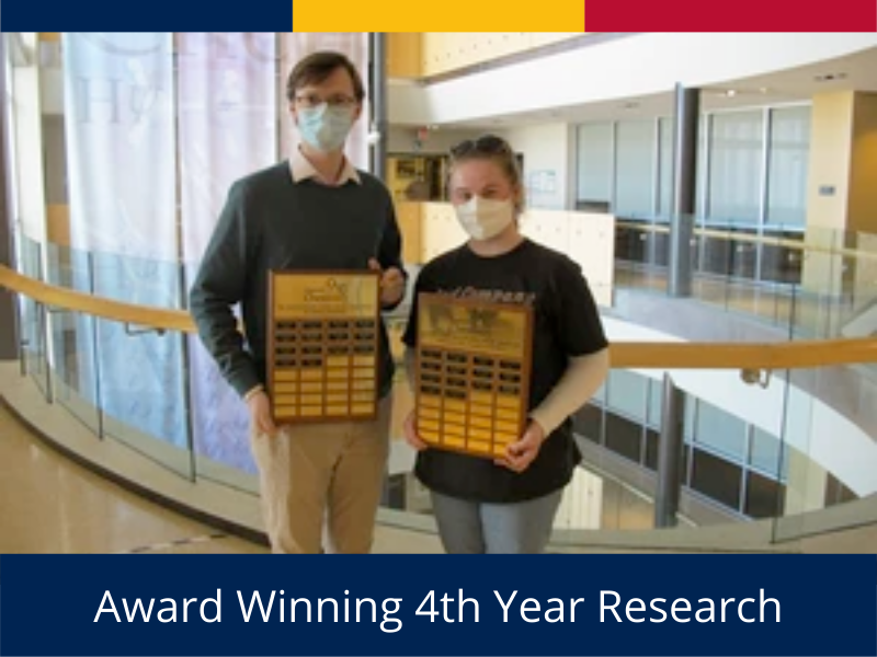 Jacqui Higgins and Adam Fell, fourth year students with the Department of Chemistry at Queen's University.