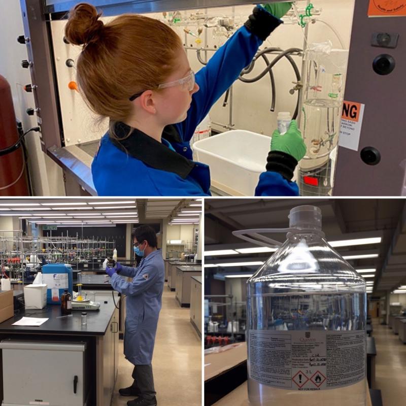 Photo: Top photo from Gazette article, bottom two photos showing post-doc working and end product