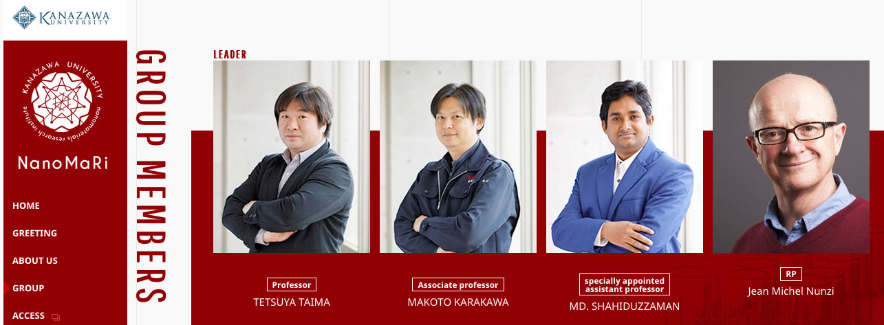 Photo: Dr. Nunzi & Colleagures of Kanazawa U